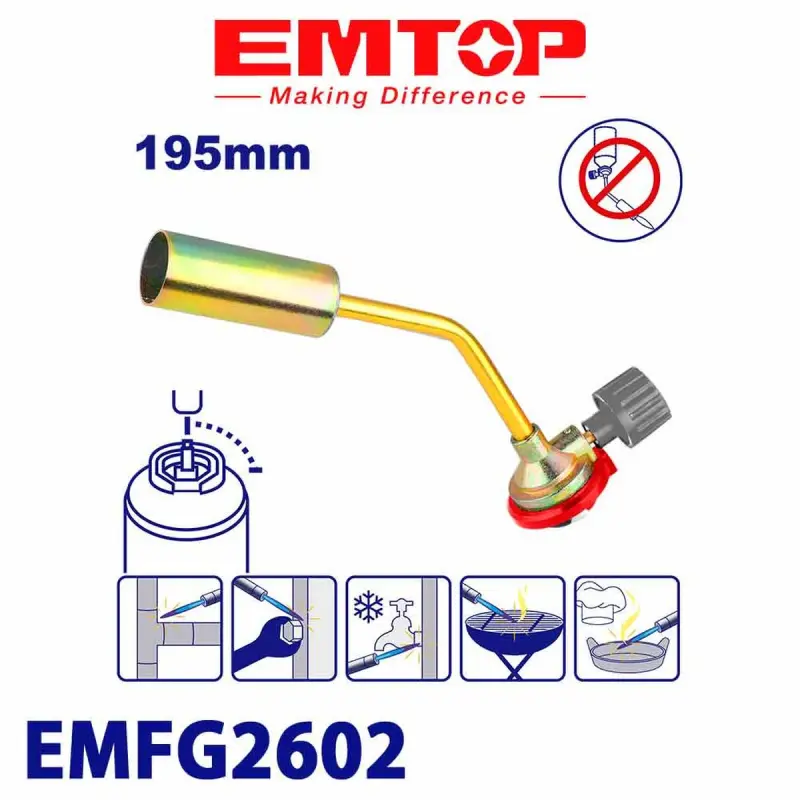 Emtop EMFG2602 | Gaz ýangyçly pistolet (balonsyz) Senagat üçin