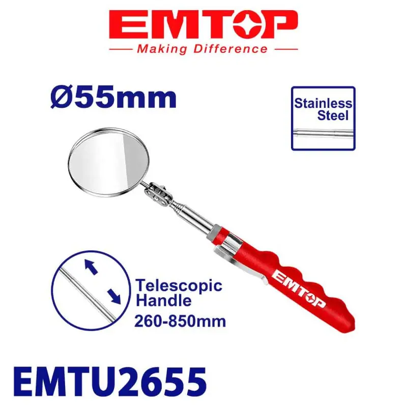 Emtop EMTU2655 | Telescopic Mirror Extendable Chrome-Plated