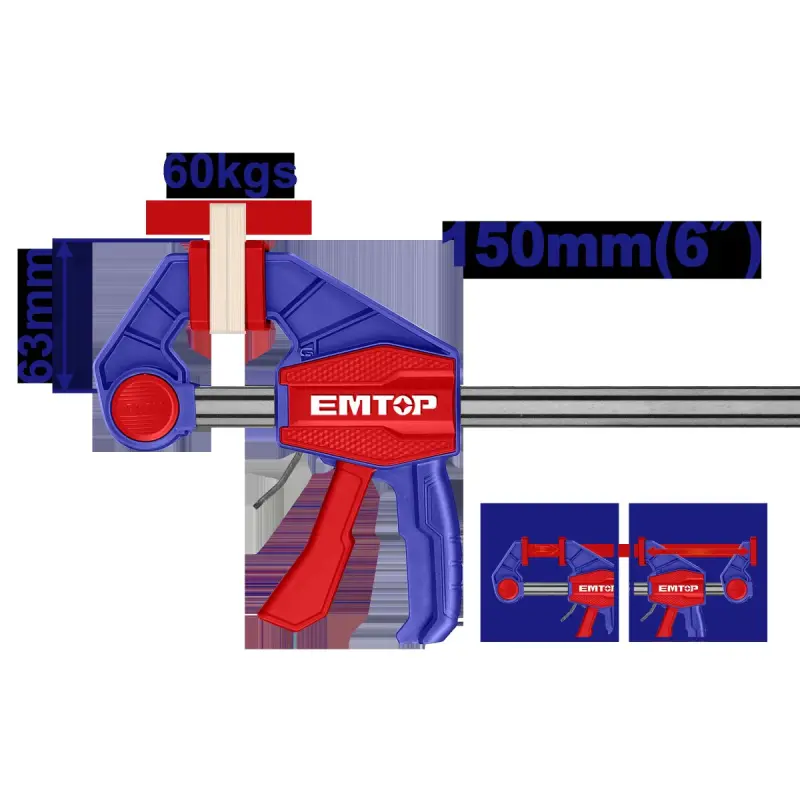 Emtop ECLPQ60101 | Pistol Vise 63x150mm High-Strength