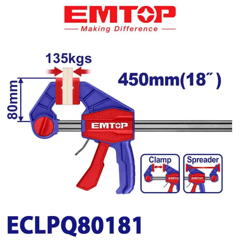 Emtop ECLPQ80181 | Pistolet görnüşli gysgyç 80x450 mm