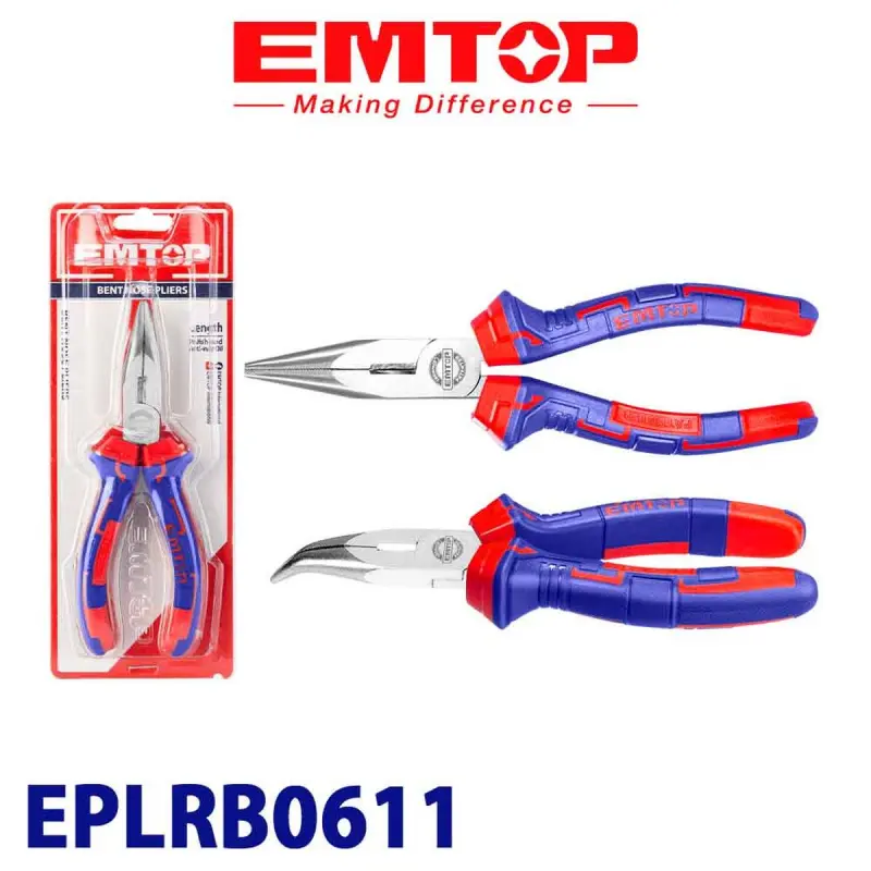 Emtop EPLRB0611 | Плоскогубцы изогнутые 160 мм хром-ванадий