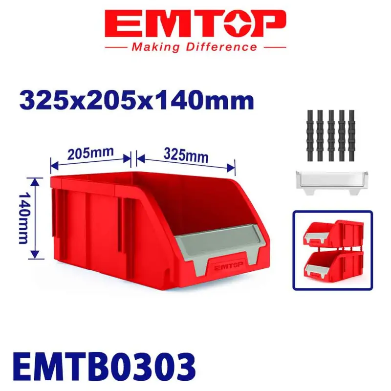 Emtop EMTB0303 | Пластиковый ящик для хранения 325x205x140мм