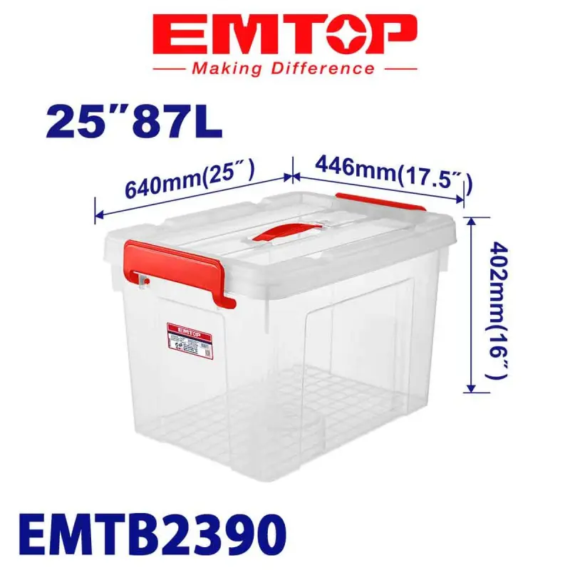 Emtop EMTB2390 | Plastik Gutusy 87L Ştabirlenýän