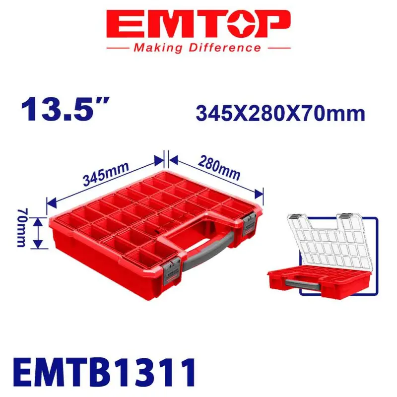 Emtop EMTB1311 | Plastic Storage Box 345x280x70mm