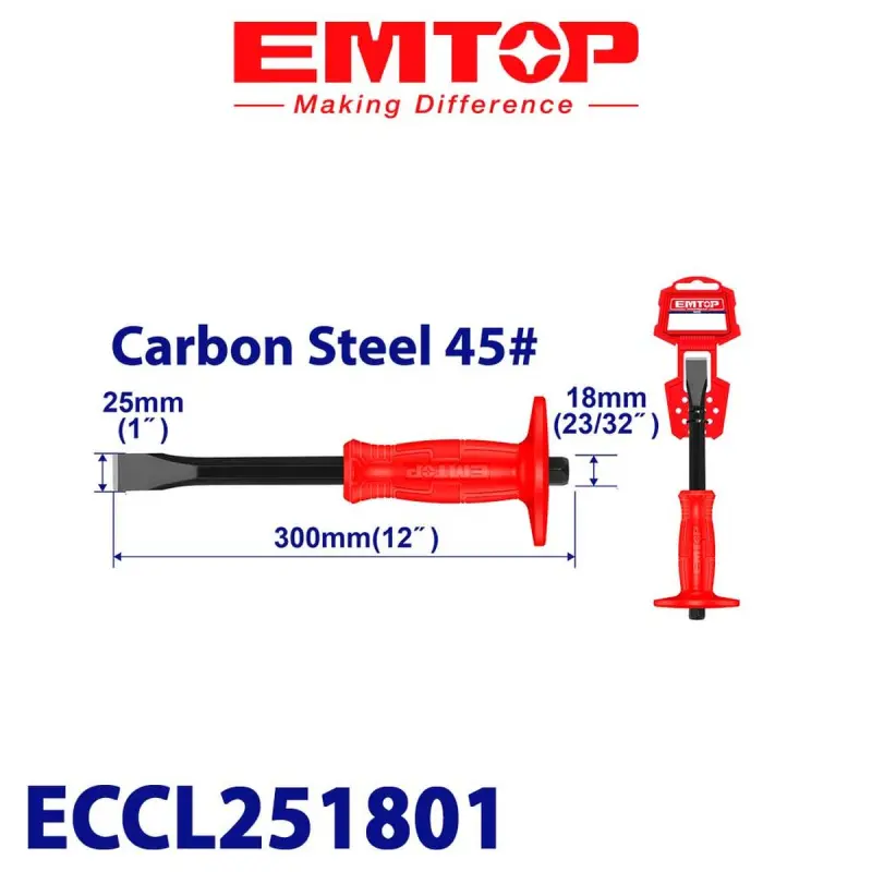 Emtop ECCL251801 | Chisel 25x300mm Hardened Steel