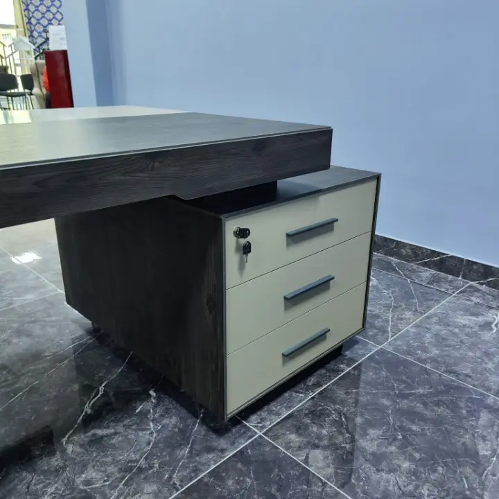 Konfull New Auro | Office Furniture Set Turkey-Made, Desk+Cabinet+Table