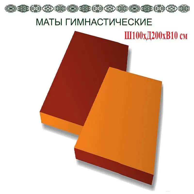 Gymnastics Mat 200x100x10 cm Removable Synthetic Leather Cover