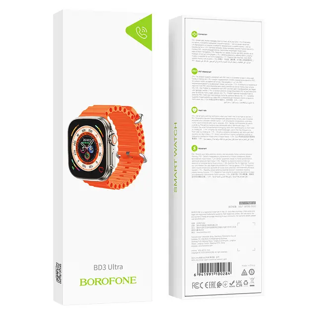 Borofone BD3 | Smart Watch Multi-Sensor, Dual Bluetooth, Water Resistant