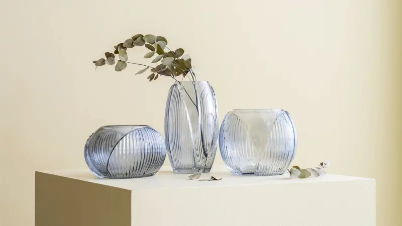 LINEA 3200421135 | Large Glass Vase Grey
