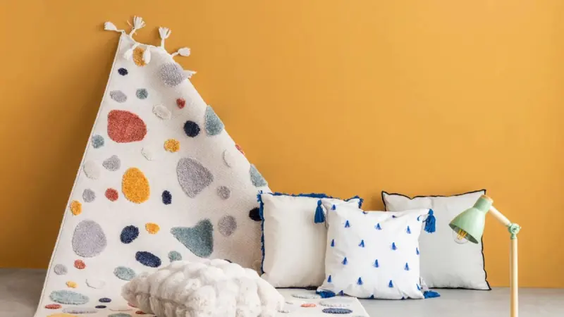 FEATHER 3120018247 | Decorative Cushion Cream-Blue Durable Fabric