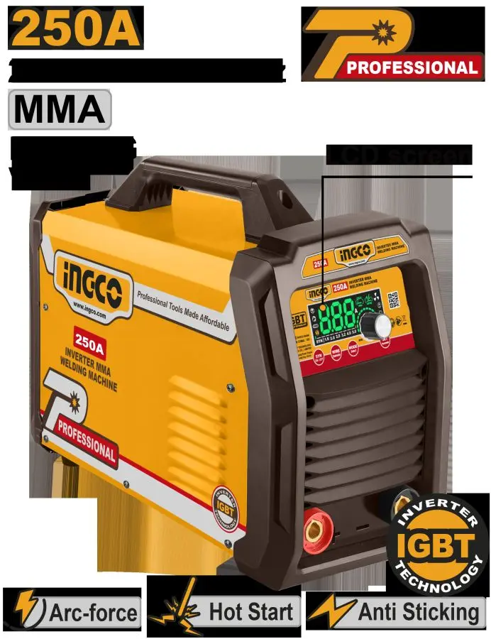 INGCO MMA25079 invertor kebşirleýji aparat 250A 60% 220/380V