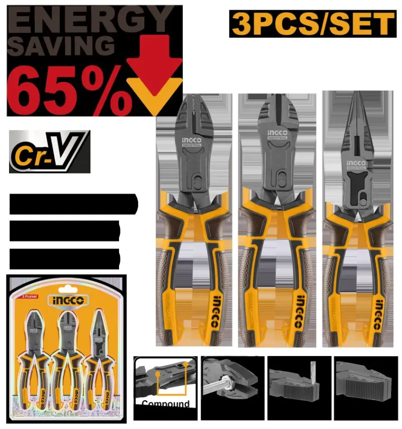 Ingco güýçlendirilýän 3 sany birleşdirilen pens toplumy HKCPS5831