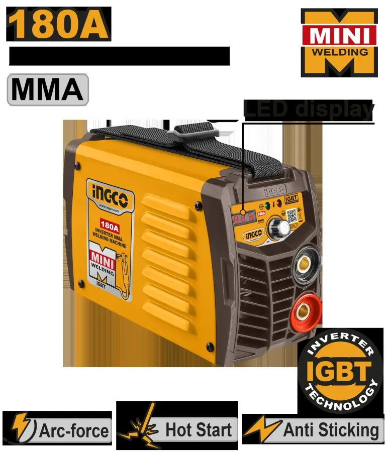 Ingco Inverter Welding Machine 180A 40% Duty Cycle ING-MMA18058