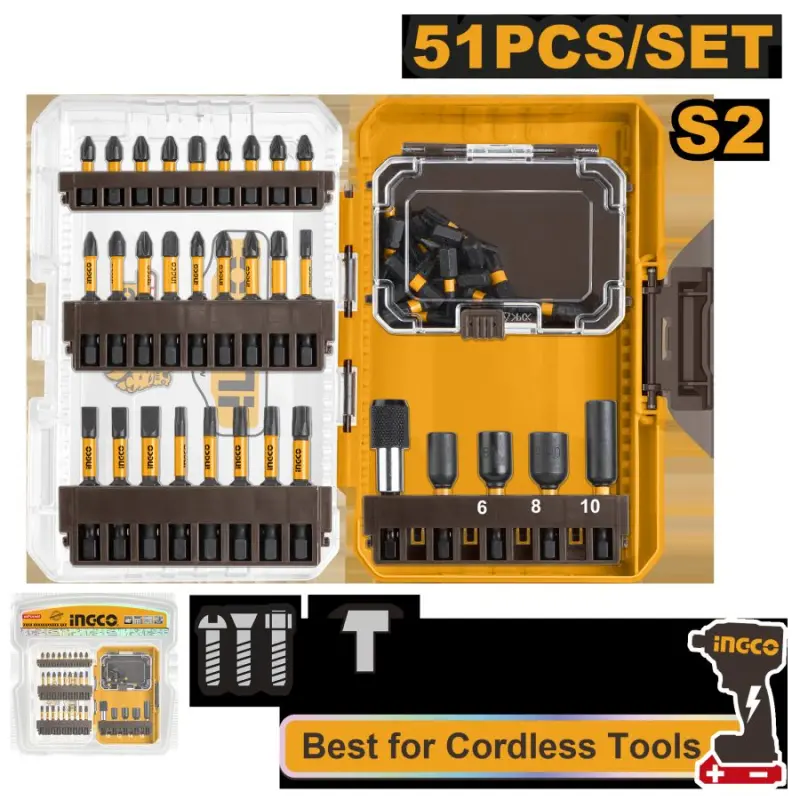 Ingco 51 sany zarbaly bit toplumy PH, PZ, SL (AKDL25106)