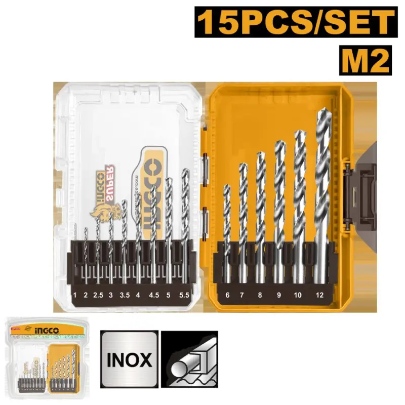Ingco 15 sany metal üçin buraw toplumy (AKDL51508)