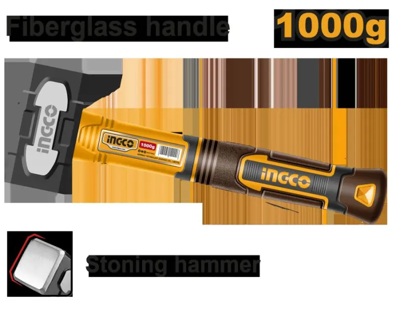 Ingco HSTH81000 1000g Mason's Hammer for Professional Construction