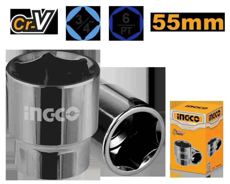 Ingco Hexagon Socket 3/4" 55 mm, Model HHAST34551