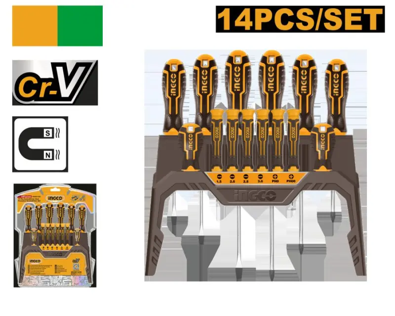 Ingco 14-Piece Professional Screwdriver Set HKSD1428