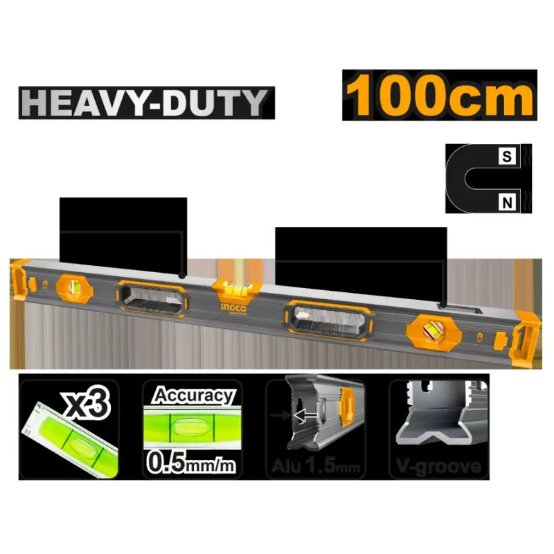 Профессиональный уровень 100см Ingco HSL68100