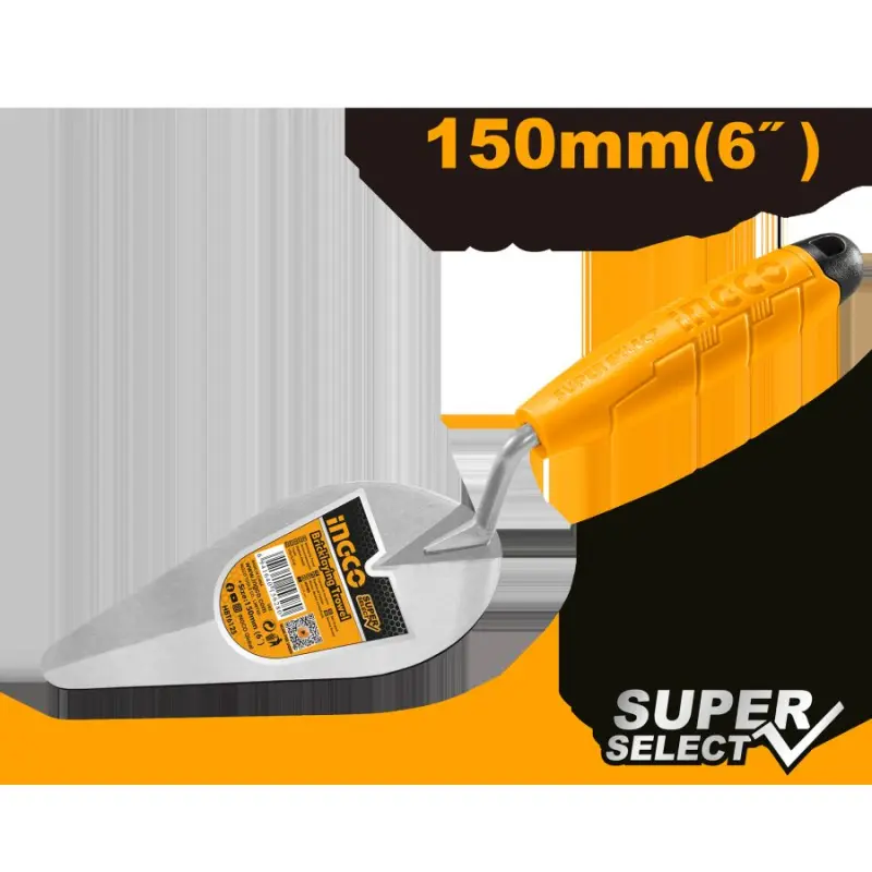 Ingco 6" (150mm) Bricklaying Trowel HBT6125 for Professional Construction