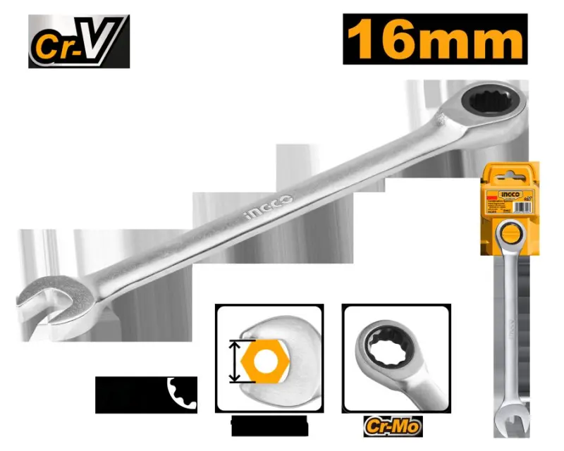 Ingco 16mm Ratcheting Combination Wrench HCSPAR161