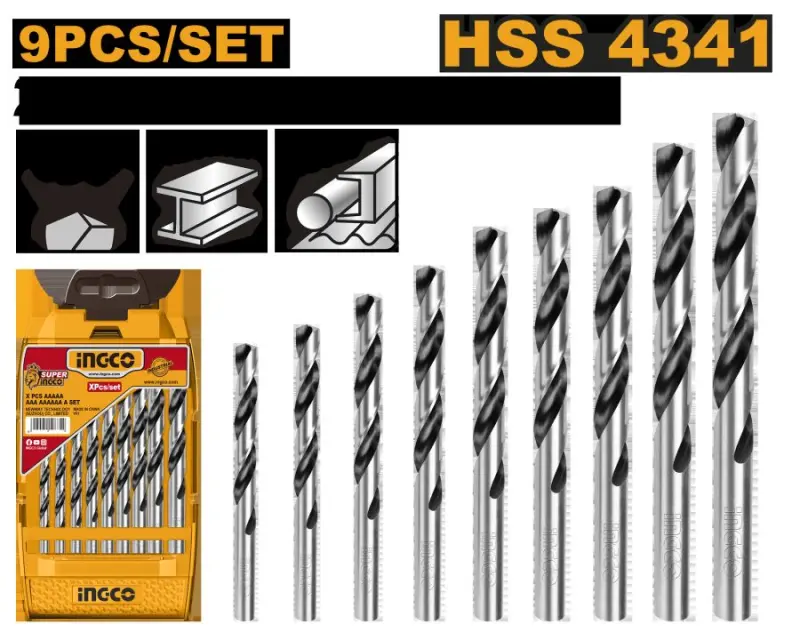 Ingco HSS Metal Drill Bit Set 9 pcs (AKD1095)