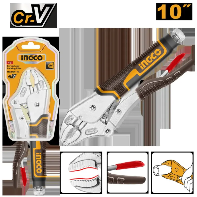 Зажимные клещи Ingco 10R с задним замком HCJLW0110