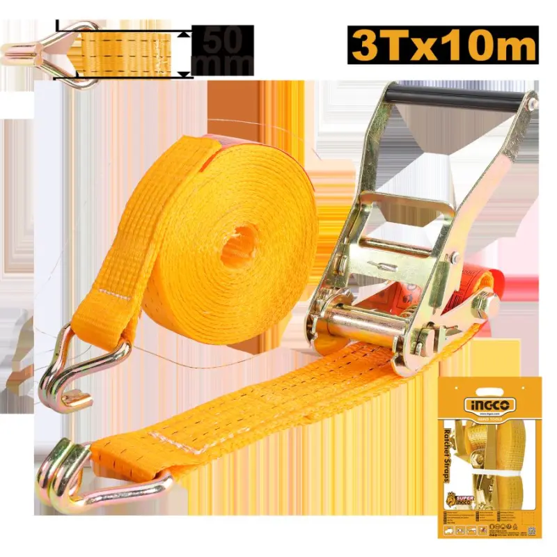 Ingco 10m 3T Heavy-Duty Cargo Lashing Strap HRSP3101