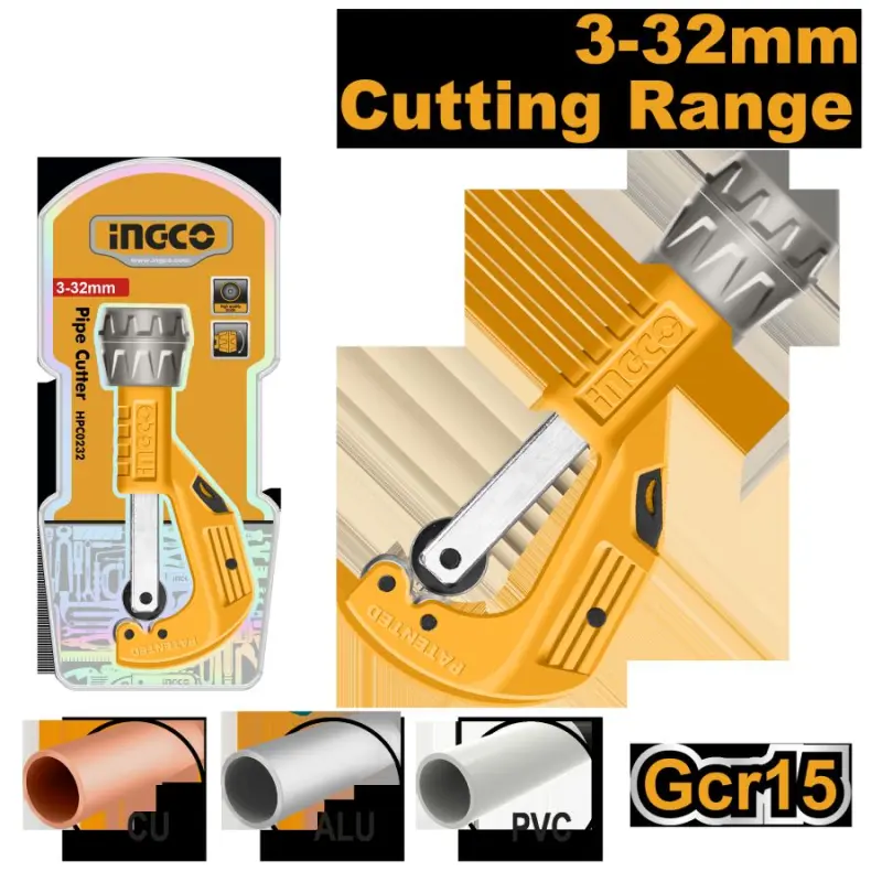 Ingco HPC0232 Pipe Cutter 3-32mm for Efficient Pipe Cutting