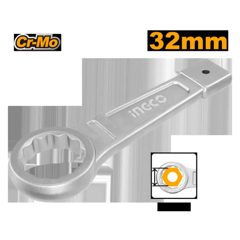 Ударный гаечный ключ накидной Ingco 32мм HRSW032