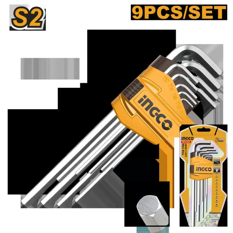Набор шестигранных ключей Ingco 9 шт., модель HHK11091
