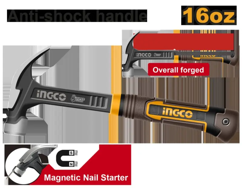 Ingco 450g Professional Nail Hammer HCH81016L