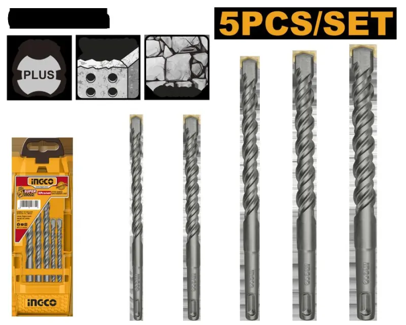 Набор сверл SDS Plus 5 шт. по бетону Ingco AKD2052