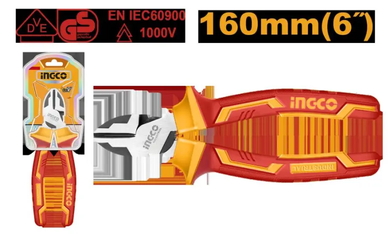 Ingco Insulated Side Cutters 1000V Enhanced Leverage HIHLDCP28160
