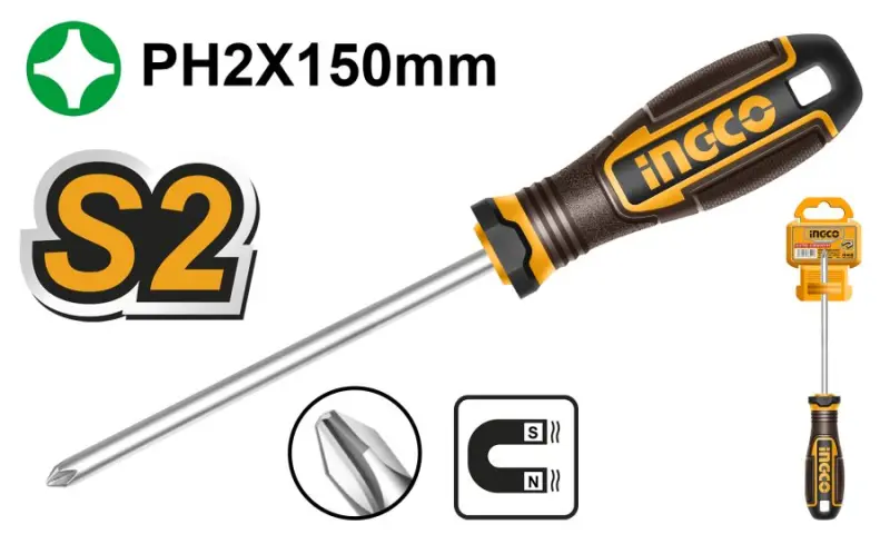 Ingco Phillips Screwdriver 2.0mm x 150mm HSDPH2150