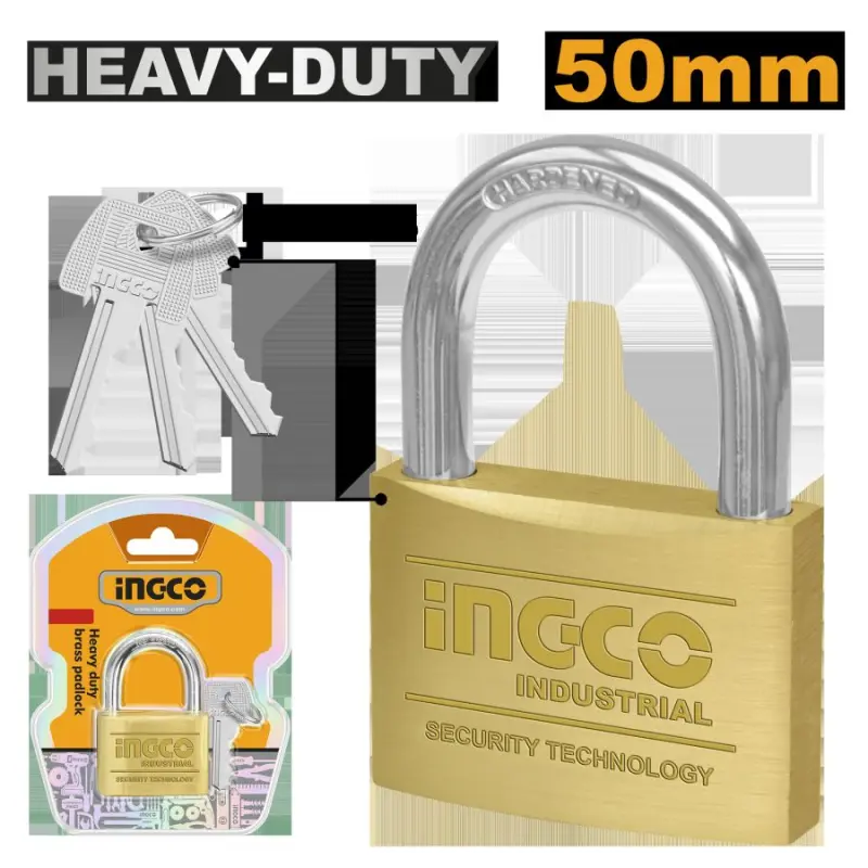 Сверхмощный латунный замок INGCO 50мм DBPL0502