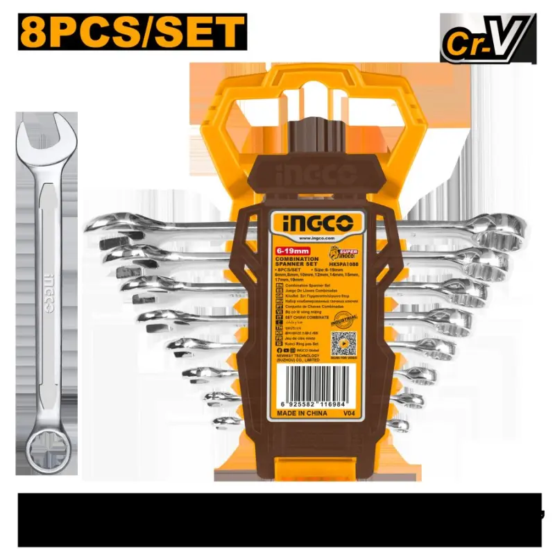 Ingco 8-Piece Combination Wrench Set 6-19mm HKSPA1088-I