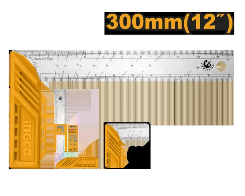 Угольник Ingco 300x40мм, модель HAS123002, профессиональный инструмент