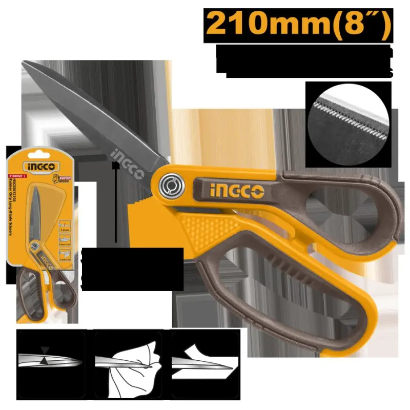 Ingco 8" Scissors HSCRS812108 – 210mm, Ergonomic, Durable