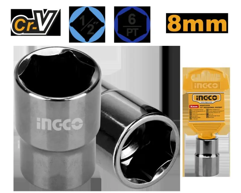 Ingco 1/2" 8mm Professional Socket HHAST12081