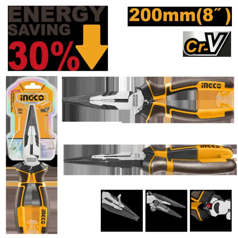 Плоскогубцы Ingco с усиленным рычагом 200мм HHLNP28200