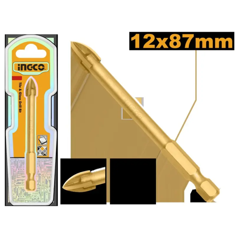 Сверло по стеклу и плитке Ingco DBG1131201 12x87мм