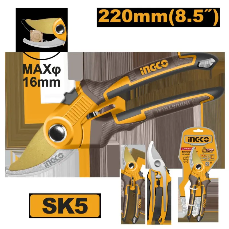 Секатор Ingco 8.5r 220 мм профессиональный HPS0601
