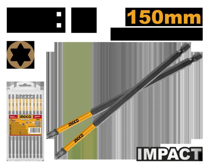 Набор ударных бит Ingco SDBIM11T2563 25x150мм (10шт)