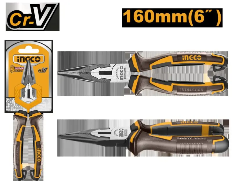 Тонкогубцы Ingco 6r 160мм HLNP28168