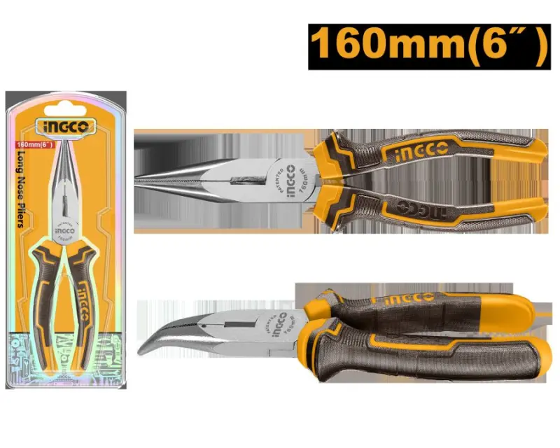 Плоскогубцы Ingco с изогнутыми носами 6/160мм HBNP08168