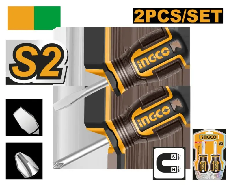 Ingco 2-Piece Screwdriver Set HKSDS2228 for Professional Use