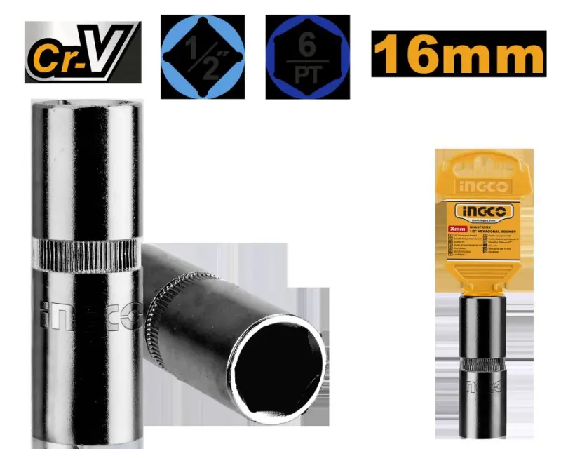 Профессиональная головка 1/2" 16 мм Ingco HSPS12161