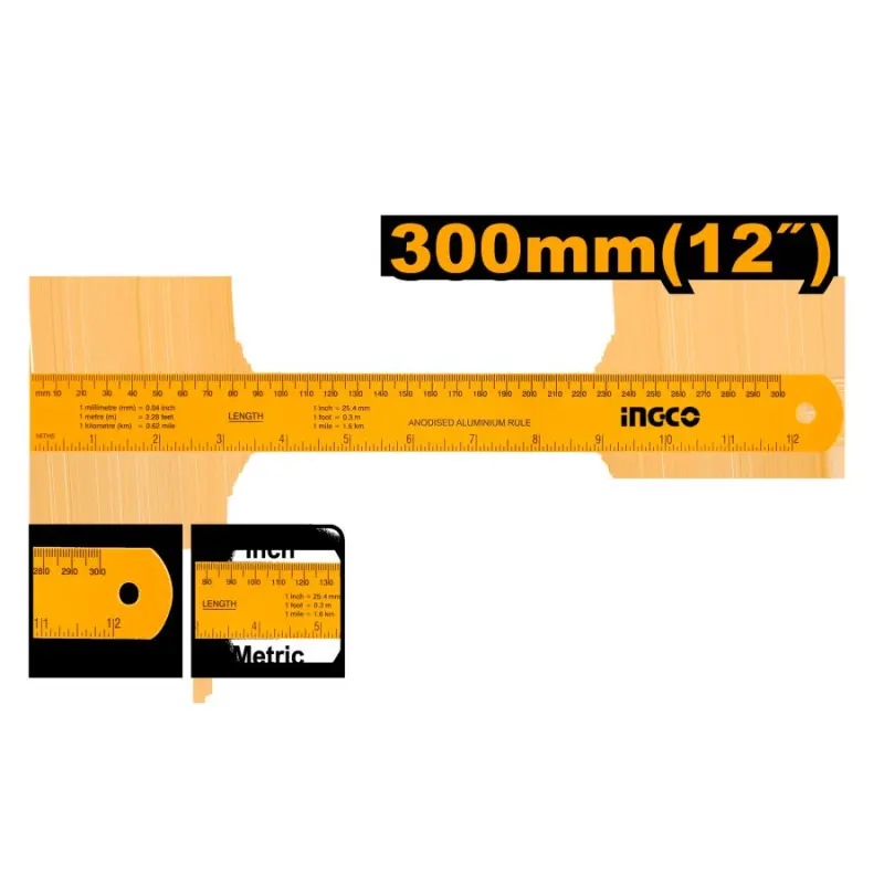 Ingco 30cm Measuring Ruler HSR23002