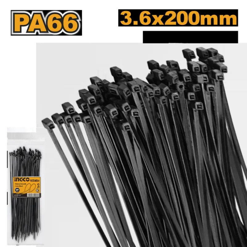 INGCO 200x3.6mm High-Strength Cable Ties, Model HCTB20036